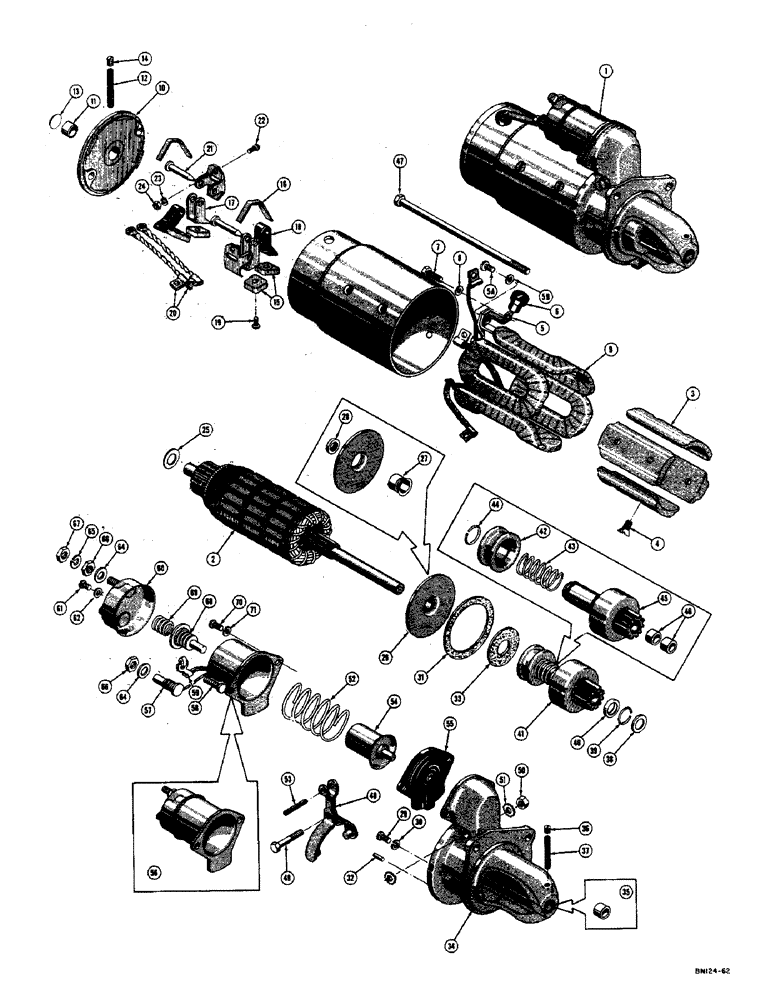 Схема запчастей Case 310F - (072) - G44927 STARTER - DIESEL (06) - ELECTRICAL SYSTEMS