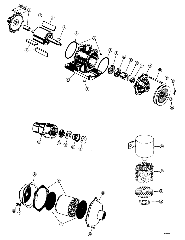 Схема запчастей Case W9C - (126) - HYDROVAC VACUUM PUMP (07) - BRAKES