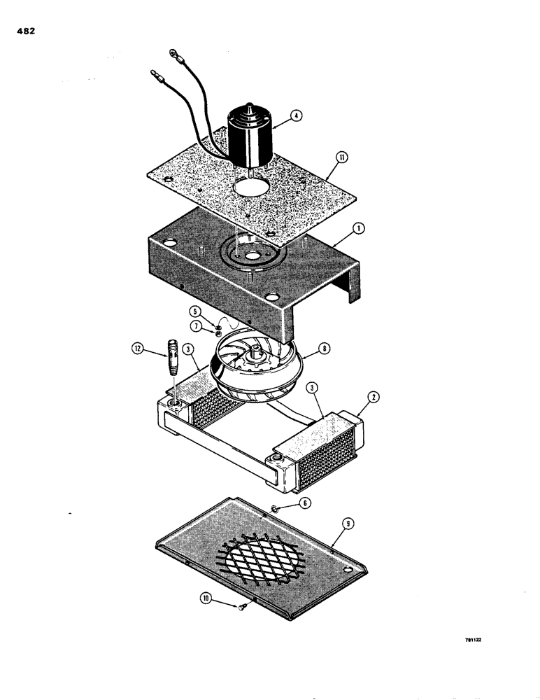 Схема запчастей Case 1150B - (482) - CAB HEATER (05) - UPPERSTRUCTURE CHASSIS