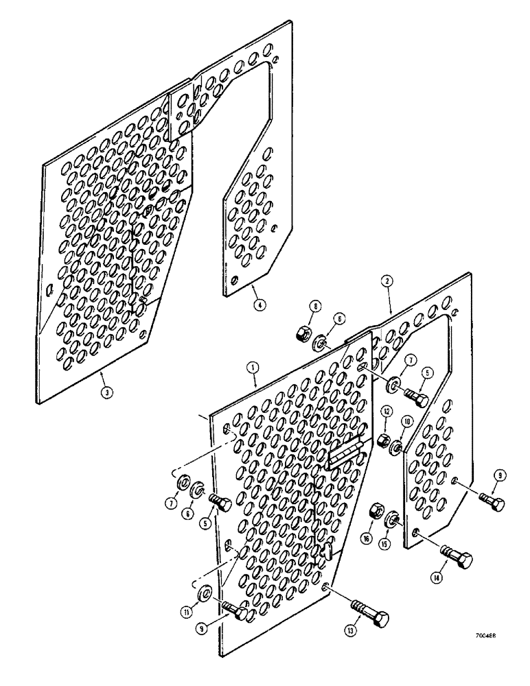 Схема запчастей Case 310G - (141A) - ENGINE BRUSH GUARDS (DOZER MODELS) (05) - UPPERSTRUCTURE CHASSIS