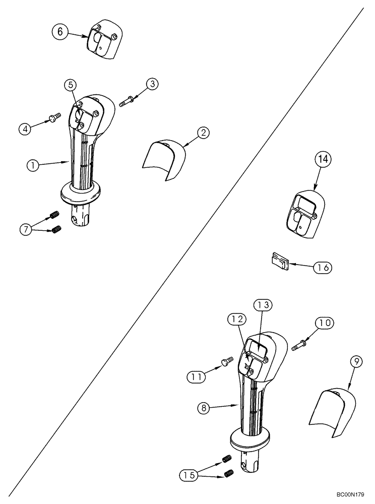 Схема запчастей Case 75XT - (04-18) - CONTROLS, LEFT HAND - HANDLE (04) - ELECTRICAL SYSTEMS