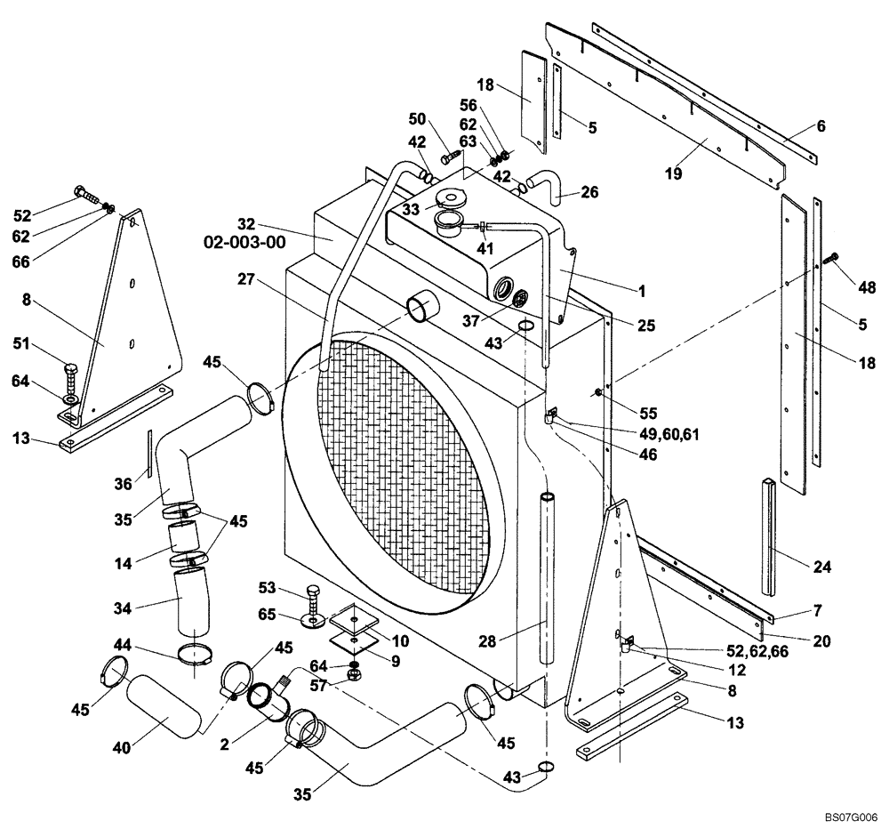 Схема запчастей Case SV216 - (02-002-00[02]) - ENGINE - COOLING - WATER CIRCUIT (GROUP 125) (ND114734) (02) - ENGINE