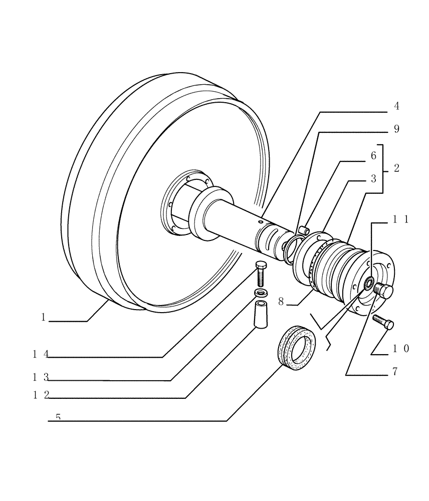 Схема запчастей Case 1850K - (2.346[01]) - TRACK IDLER - WHEEL (04) - UNDERCARRIAGE