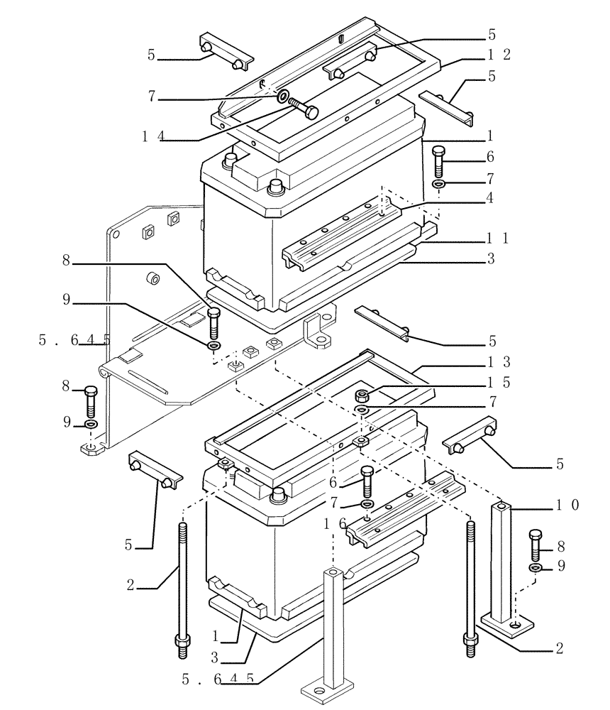 Схема запчастей Case 1850K - (6.701[01]) - BATTERY - SEAT AND SUPPORT Electrical System / Decals