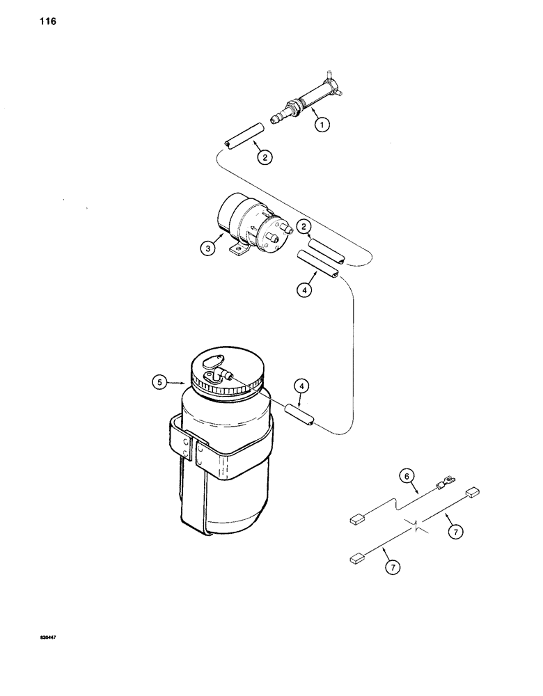 Схема запчастей Case 880C - (116) - WINDSHIELD WASHER (06) - ELECTRICAL SYSTEMS