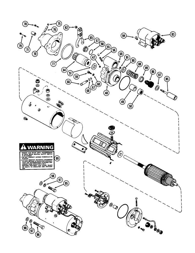 Схема запчастей Case 50 - (4-078) - STARTER, 504BDT ENGINE (04) - ELECTRICAL SYSTEMS