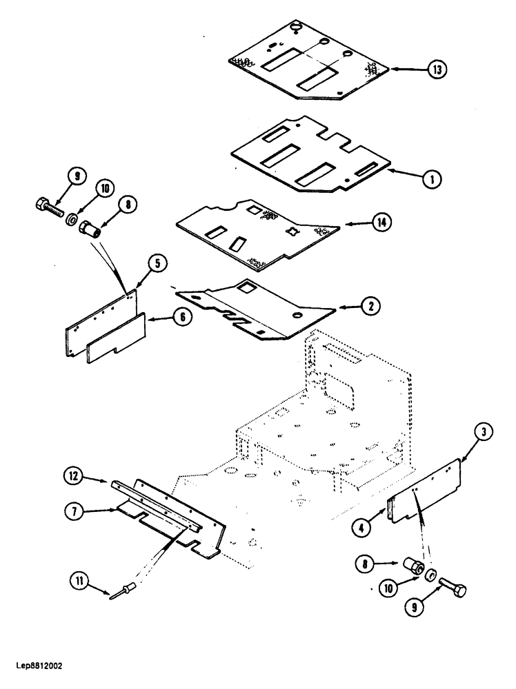 Схема запчастей Case 688 - (9-030) - OPERATOR COMPARTMENT PANELS AND FLOORMATS (09) - CHASSIS