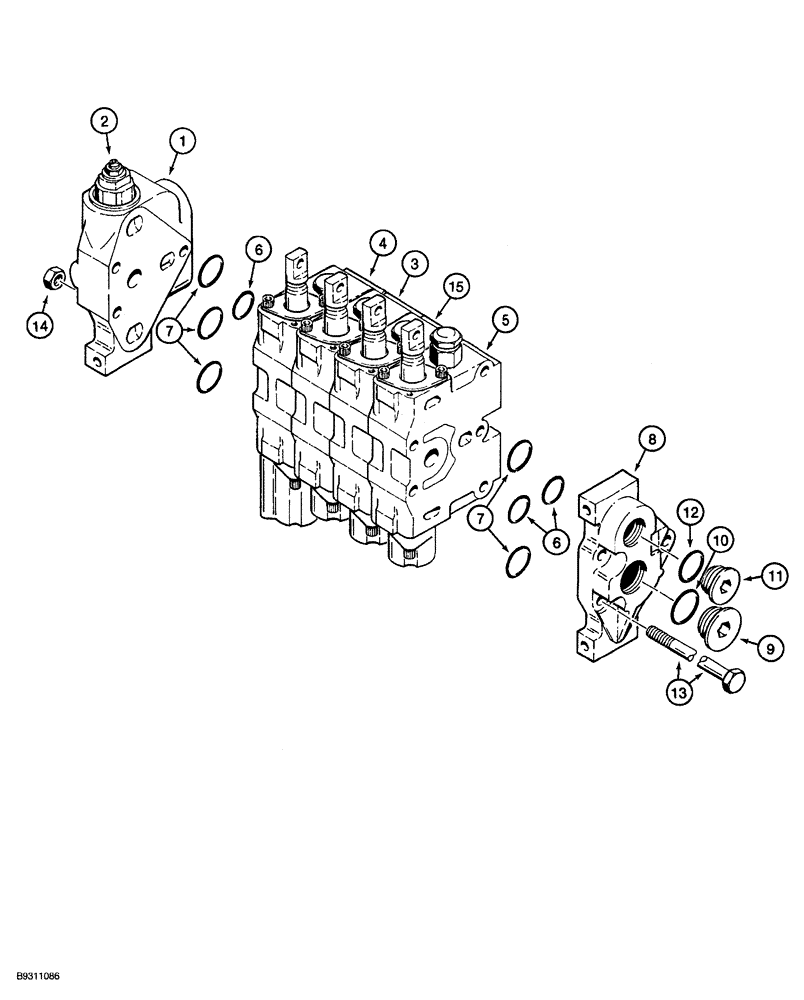 Схема запчастей Case 850G - (8-40) - 130558A1 FOUR SPOOL CONTROL VALVE (07) - HYDRAULIC SYSTEM