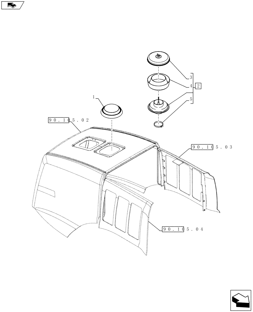 Схема запчастей Case 821F - (10.202.02) - AIR PRECLEANER,RAIN CAP (10) - ENGINE