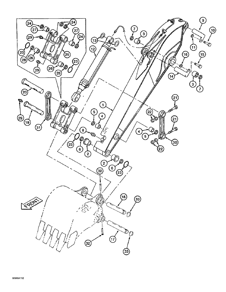 Схема запчастей Case 9060B - (9-090) - ARMS AND LINKAGE (09) - CHASSIS