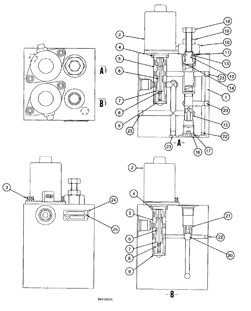 Схема запчастей Case 9040B - (8-162) - SWING BRAKE RELEASE VALVE (08) - HYDRAULICS