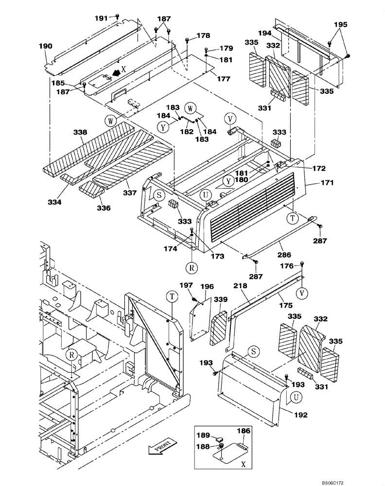 Схема запчастей Case CX700 - (09-011-00[01]) - COWLING - ENGINE COVER (09) - CHASSIS/ATTACHMENTS