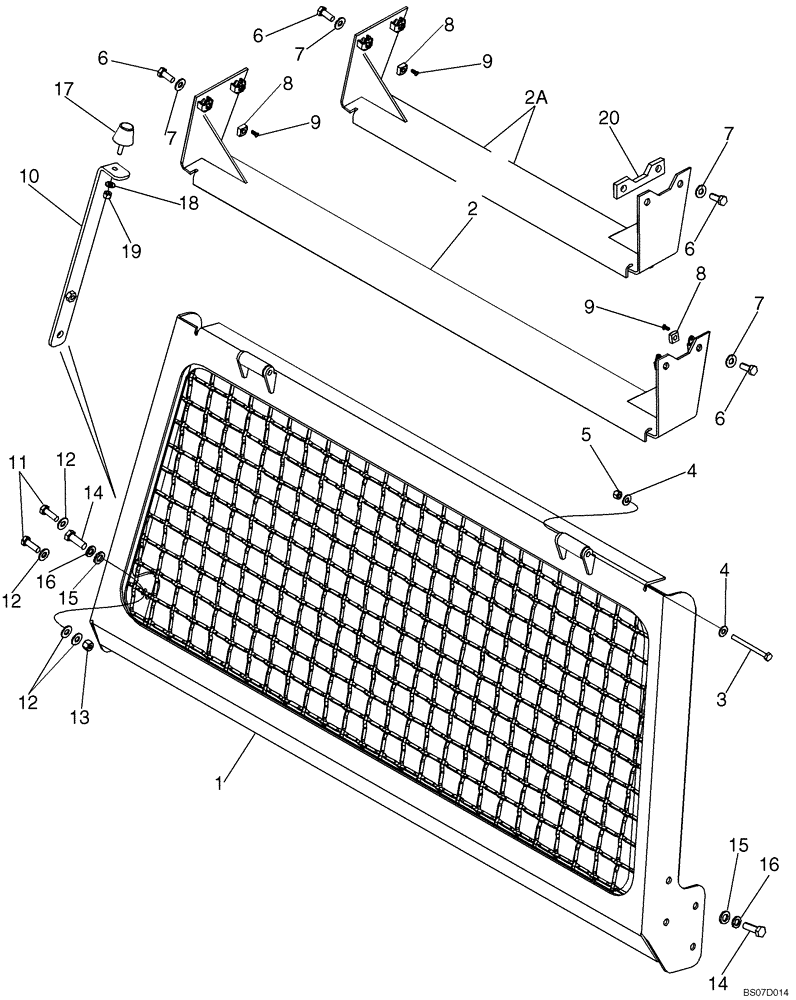 Схема запчастей Case 1150K - (09-37) - CAB - SCREEN, REAR (09) - CHASSIS/ATTACHMENTS