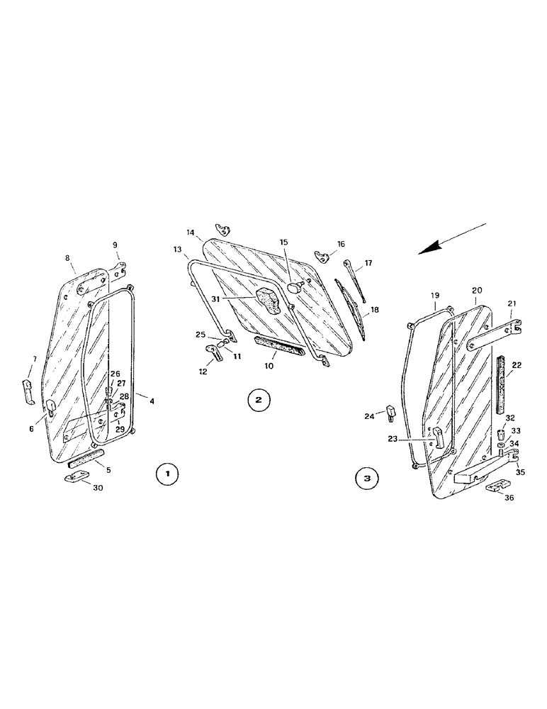 Схема запчастей Case 221B - (9-51A) - CAB - DOORS AND WINDOWS, 121B DAH1216530- / 221B DAH2216537- (09) - CHASSIS/ATTACHMENTS