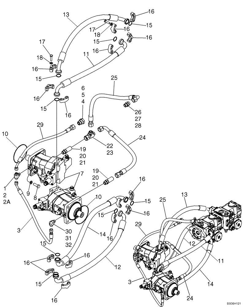 Схема запчастей Case 1150K - (06-03) - HYDROSTATICS - MOTOR, DRIVE (06) - POWER TRAIN