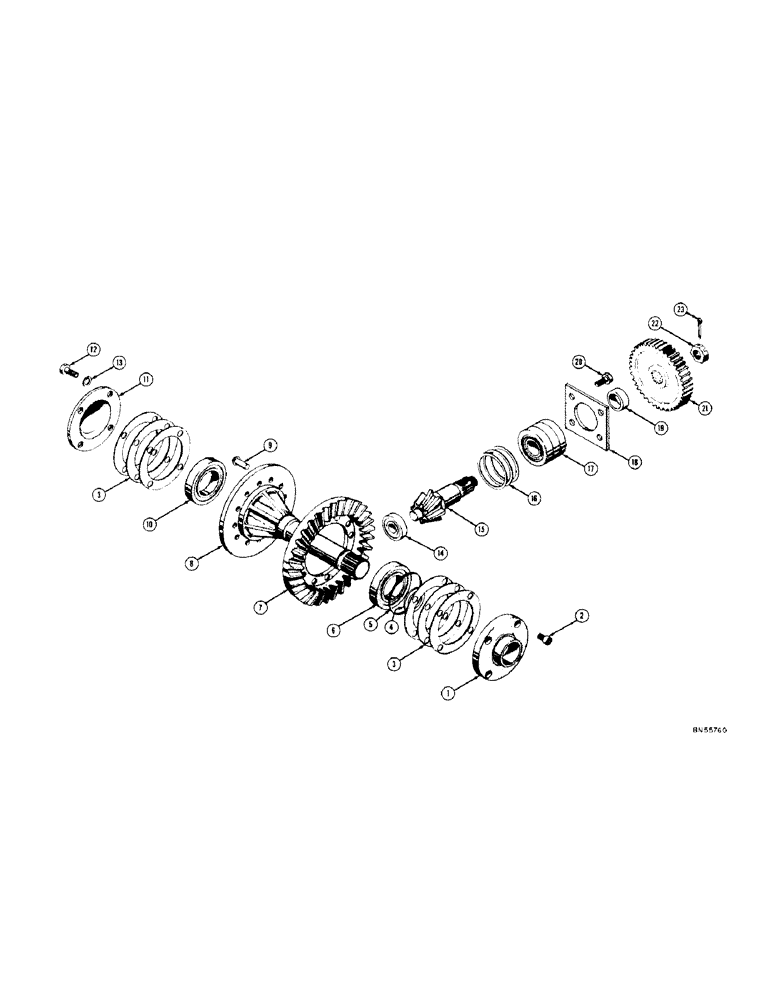 Схема запчастей Case 420 - (176[1]) - C-12 WINCH PINION AND BEVEL GEARS (05) - UPPERSTRUCTURE CHASSIS