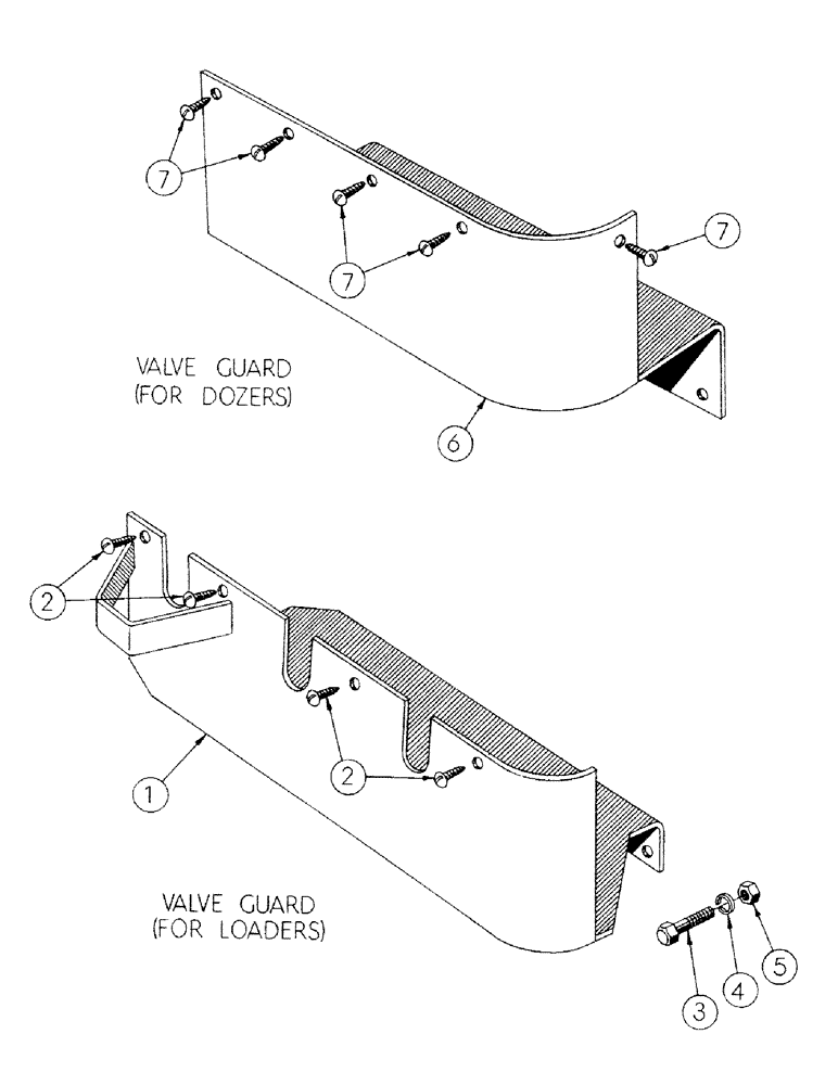 Схема запчастей Case 300 - (085) - VALVE GUARDS (07) - HYDRAULIC SYSTEM