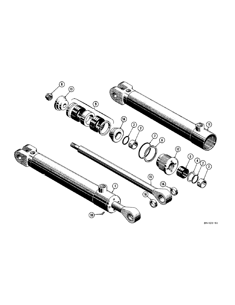 Схема запчастей Case 22 - (42[1]) - D28279 HYDRAULIC STABILIZER CYLINDERS 