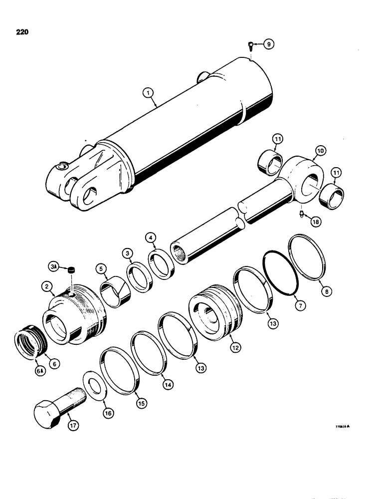 Схема запчастей Case 855C - (220) - G101211 LOADER CLAM BUCKET CYLINDERS (07) - HYDRAULIC SYSTEM