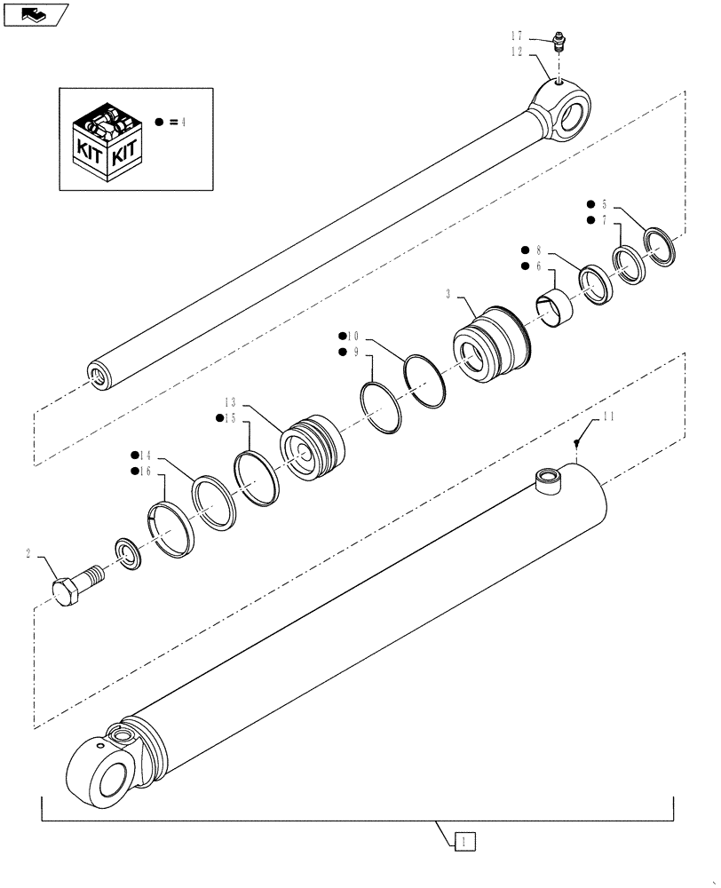 Схема запчастей Case 580SM - (35.736.03) - CYLINDER ASSY - LOADER LIFT (35) - HYDRAULIC SYSTEMS