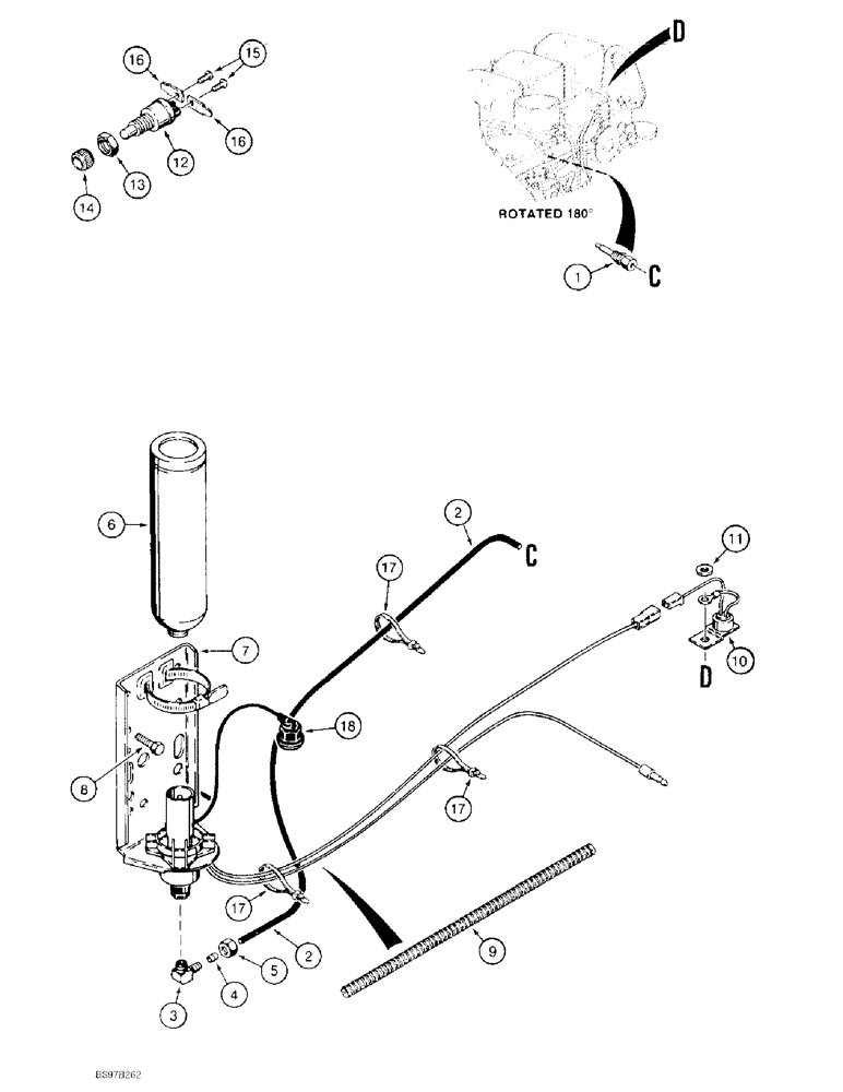 Схема запчастей Case 580SL - (2-12) - COLD START SYSTEM (02) - ENGINE