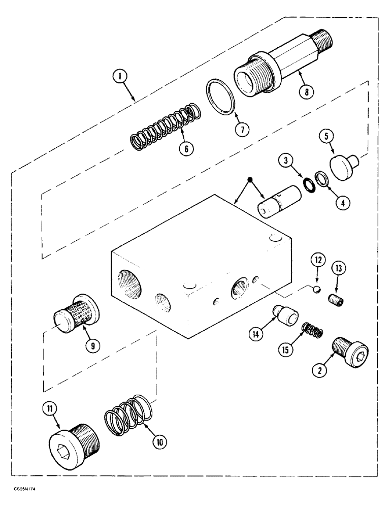 Схема запчастей Case 688BCK - (8B-24) - ANTI SURGE VALVE, 688B CK (120301-) (07) - HYDRAULIC SYSTEM