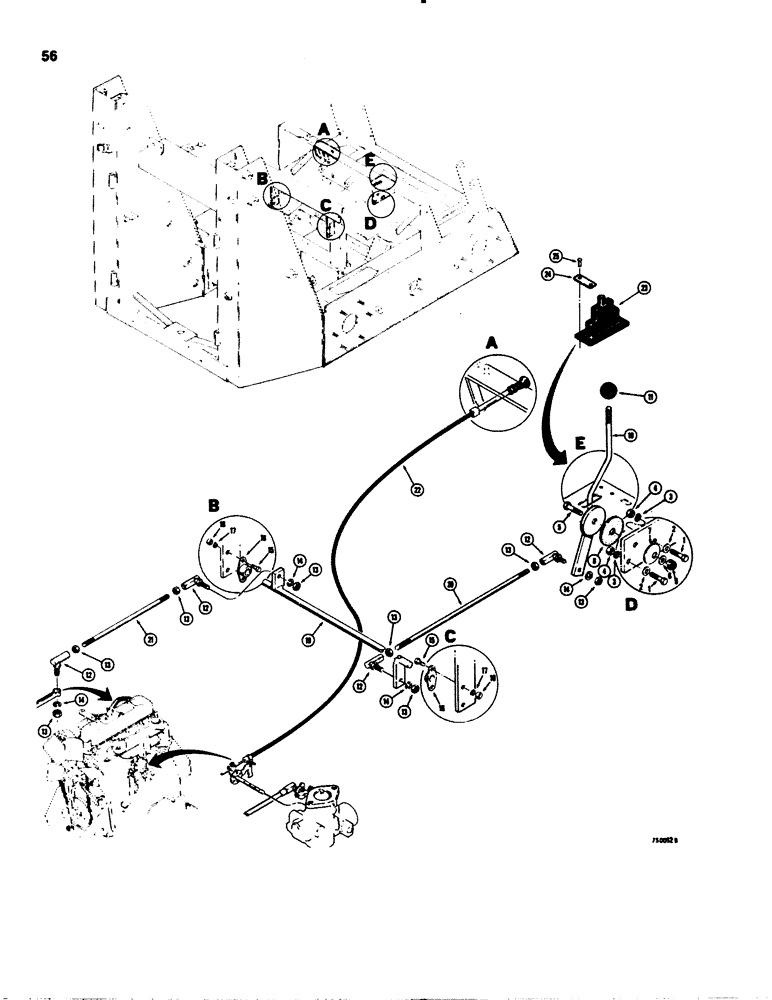 Схема запчастей Case 1845 - (056) - ENGINE CONTROLS - GASOLINE MODELS, THROTTLE AND CHOKE (10) - ENGINE