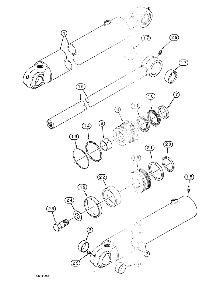 Схема запчастей Case 570LXT - (8-132) - BACKHOE BOOM CYLINDER (08) - HYDRAULICS