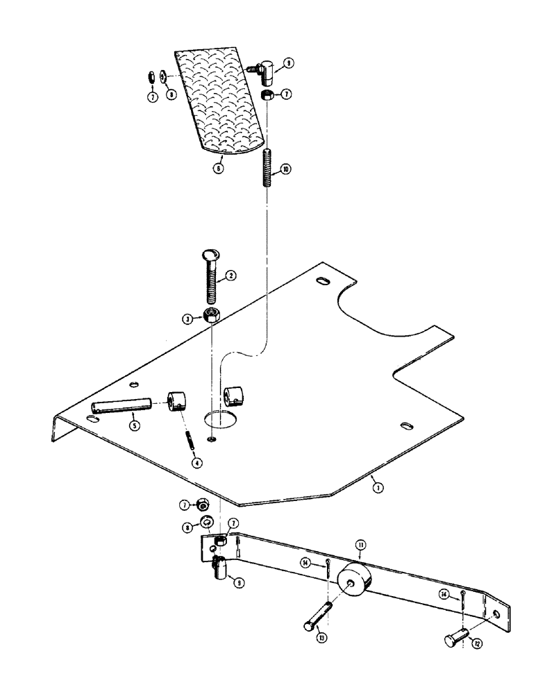 Схема запчастей Case 580B - (105A) - ACCELERATOR PEDAL AND LINKAGE, (188) SPARK IGNITION ENGINE (03) - FUEL SYSTEM