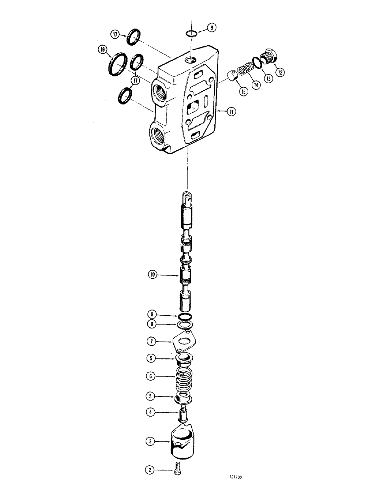 Схема запчастей Case 680CK - (224) - BACKHOE CONTROL VALVE, L33845 STABILIZER SECTION (35) - HYDRAULIC SYSTEMS