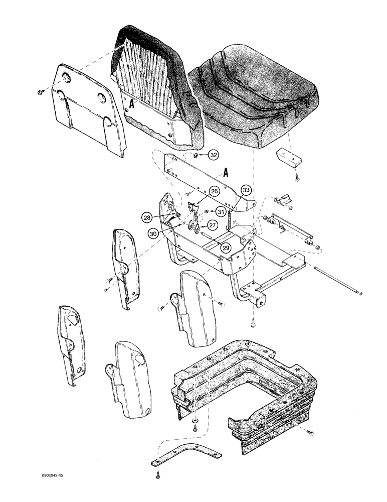 Схема запчастей Case 580SK - (9-116) - SUSPENSION SEAT ASSEMBLIES (09) - CHASSIS/ATTACHMENTS