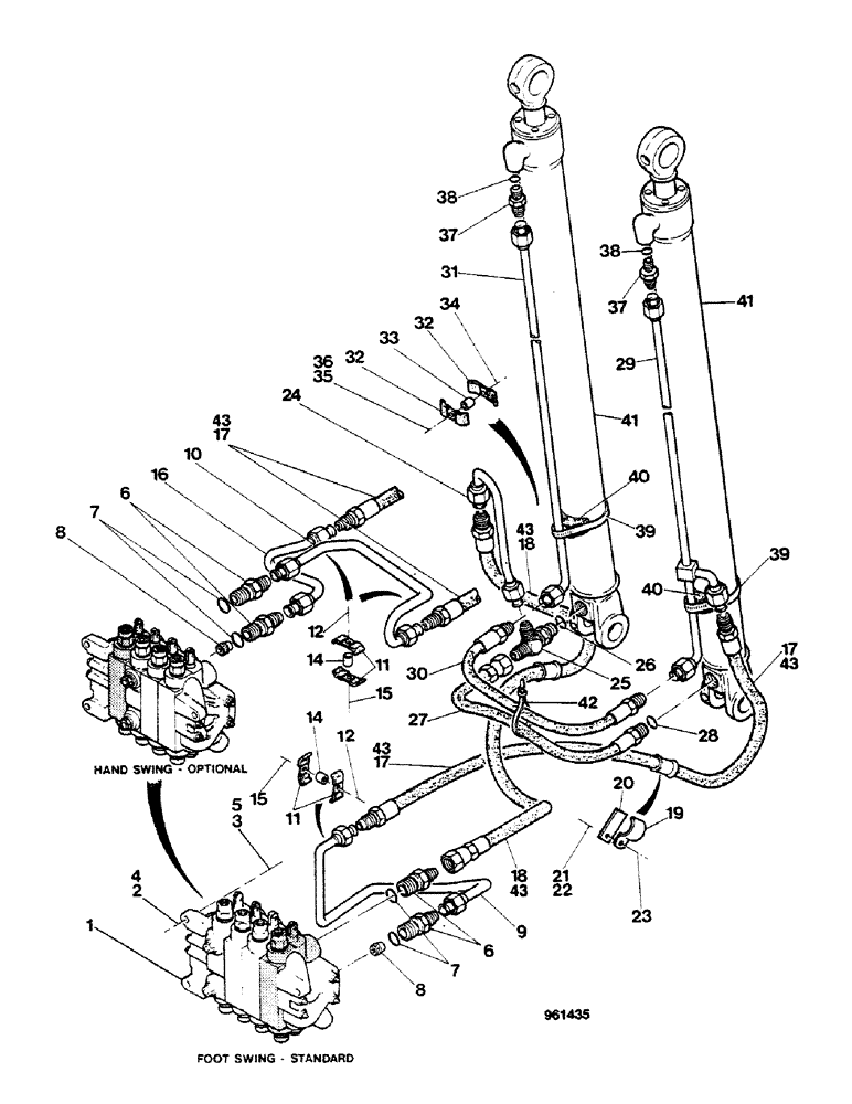 Схема запчастей Case 580G - (228) - AXIAL BACKHOE - BOOM CYLINDER HYDRAULIC CIRCUIT (08) - HYDRAULICS