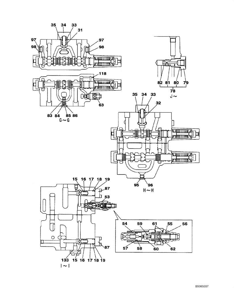 Схема запчастей Case CX460 - (08-81B) - KTJ10071 VALVE ASSY, CONTROL (DAC0746159 - ) (08) - HYDRAULICS