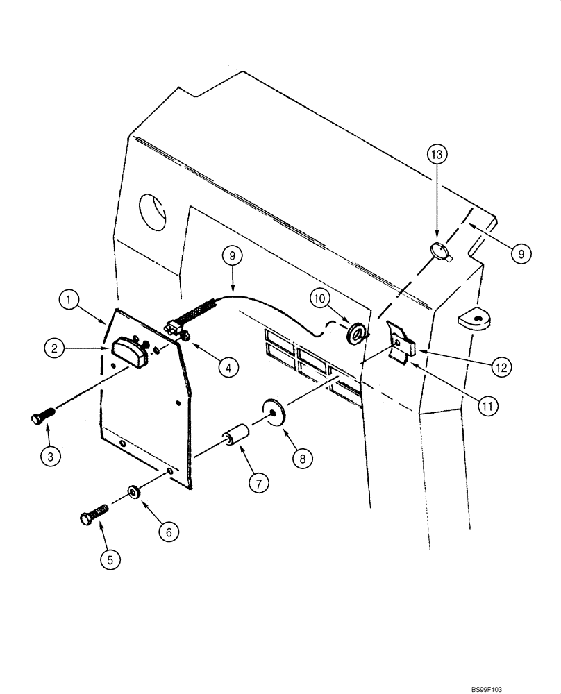 Схема запчастей Case 1845C - (04-15) - LAMP, LICENSE PLATE - MOUNTING (ITALIAN D.G.M.) (04) - ELECTRICAL SYSTEMS