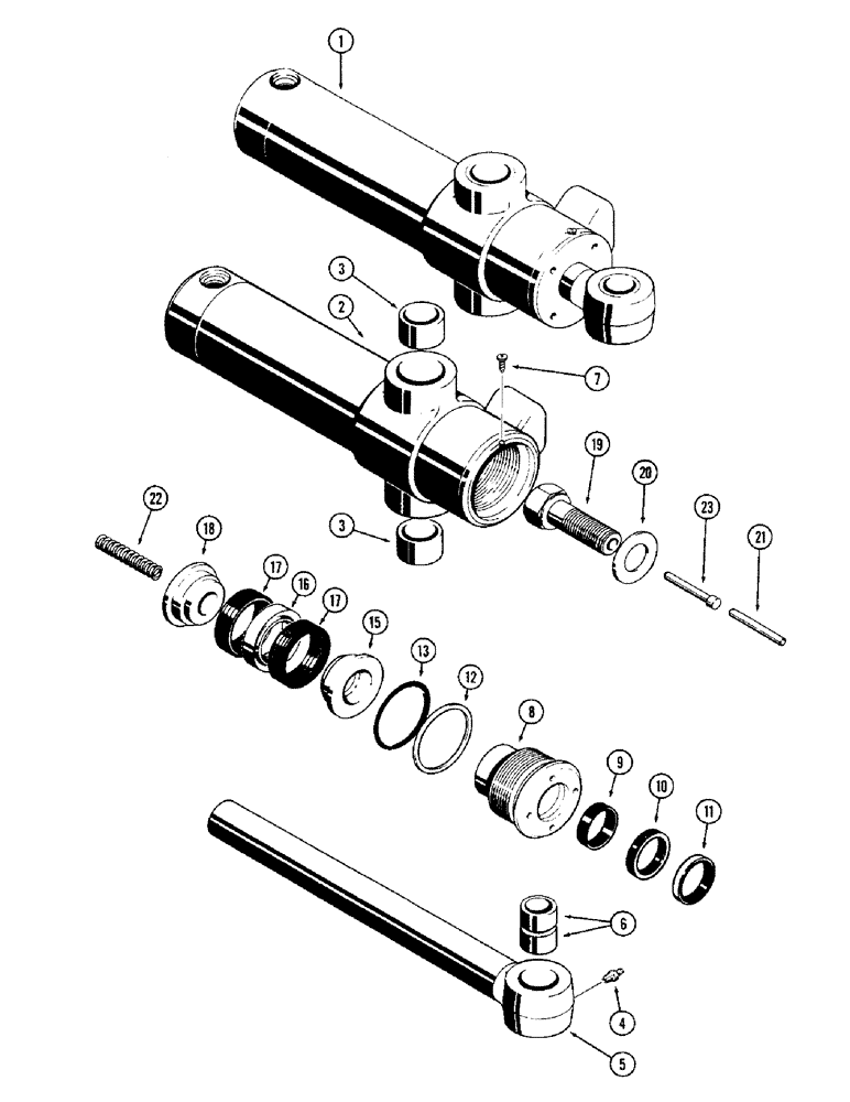 Схема запчастей Case 680CK - (223A) - G32675 & G32676 BACKHOE SWING CYLINDERS (35) - HYDRAULIC SYSTEMS