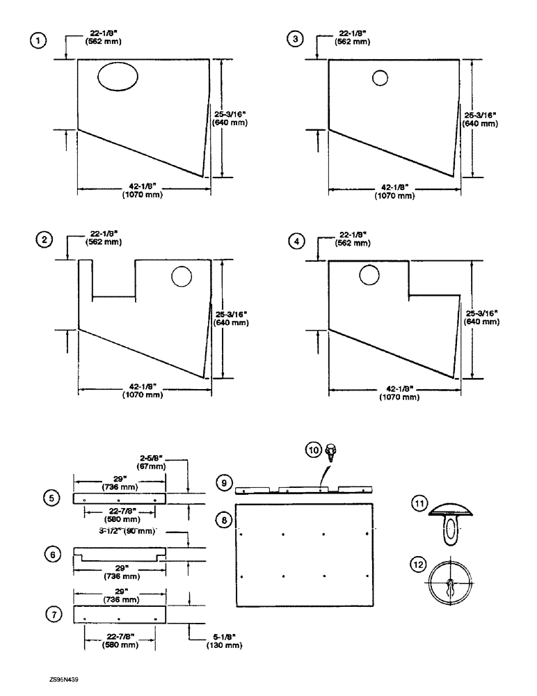 Схема запчастей Case 1150E - (9-082) - NOISE REDUCTION AND ANTI-RECIRCULATION PADS (09) - CHASSIS/ATTACHMENTS