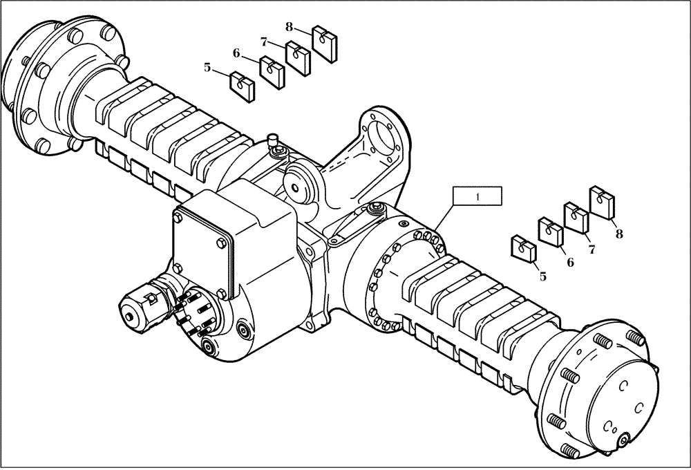 Схема запчастей Case 221D - (02.210[002]) - REAR AXLE FAST GEAR SELF-LOCKING (OPTION) (S/N 581101-UP) (27) - REAR AXLE SYSTEM