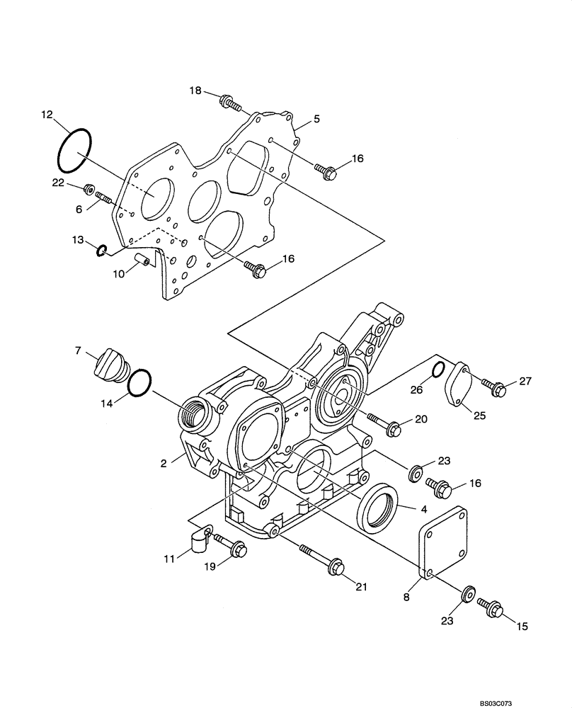 Схема запчастей Case CX31 - (02-11[00]) - HOUSING, GEAR (02) - ENGINE