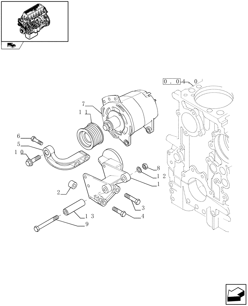 Схема запчастей Case F3BE0684J E902 - (0.40.0) - ALTERNATOR (504211398) 