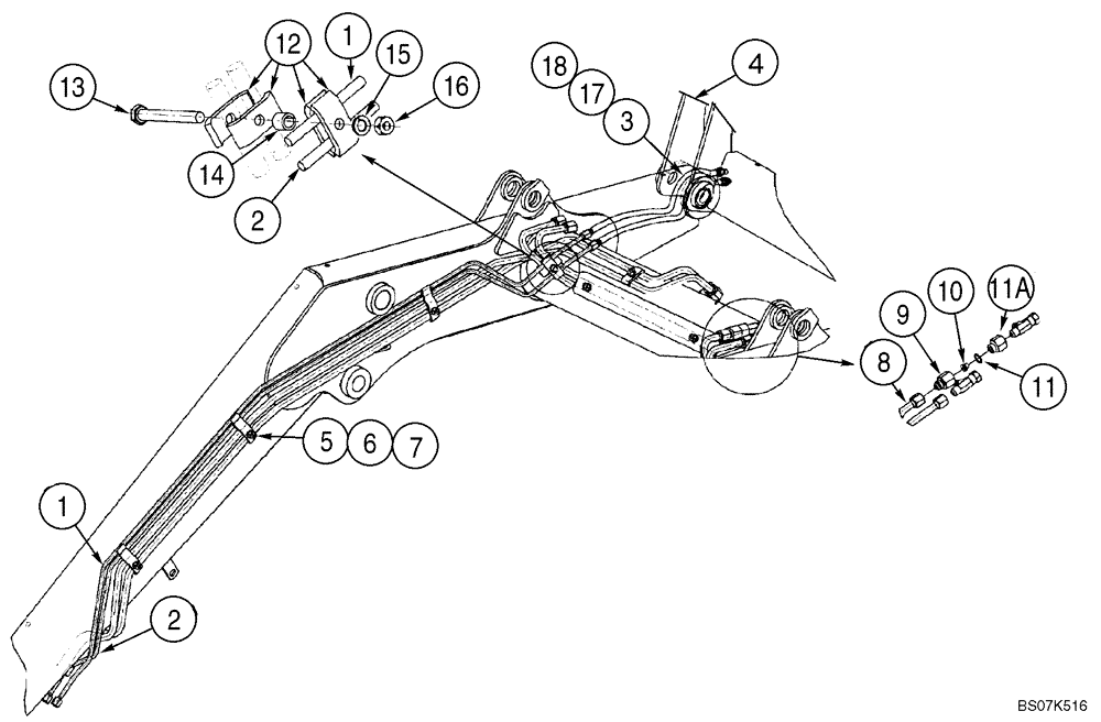 Схема запчастей Case 580M - (08-27) - HYDRAULICS - COUPLER, LOADER TOOL QUICK, AT LOADER LIFT FRAME (08) - HYDRAULICS