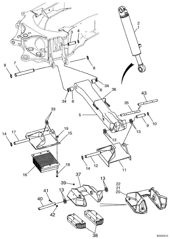 Схема запчастей Case 580M - (09-22) - BACKHOE - STABILIZERS, PLATES AND PADS (09) - CHASSIS/ATTACHMENTS