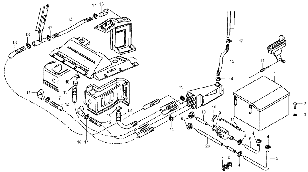 Схема запчастей Case 325 - (5.652A[15A]) - ROPS CAB - HEATER (325 NA / PIN HHD000108 AND AFTER) (10) - Cab/Cowlings