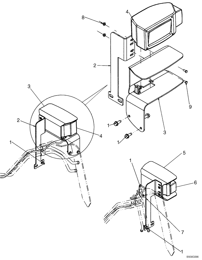 Схема запчастей Case 430 - (04-19A) - HEADLAMPS AND MOUNTING (NA) (04) - ELECTRICAL SYSTEMS