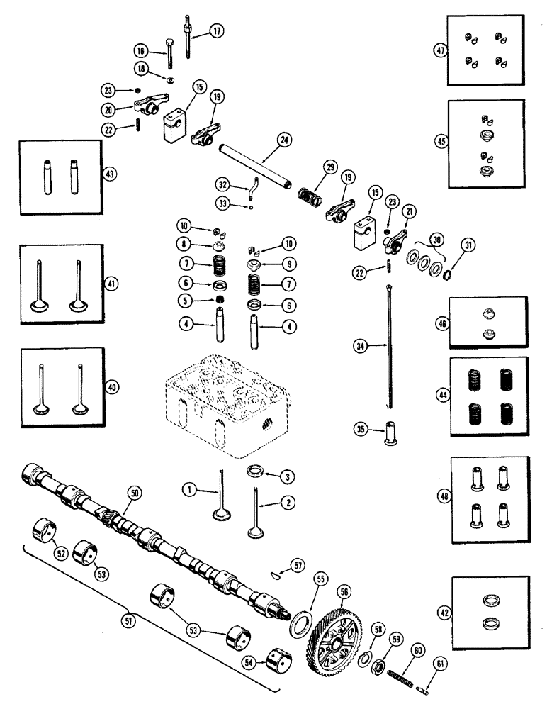 Схема запчастей Case W10C - (034) - VALVE MECHANISM AND CAMSHAFT, (377) SPARK IGNITION ENGINE (02) - ENGINE