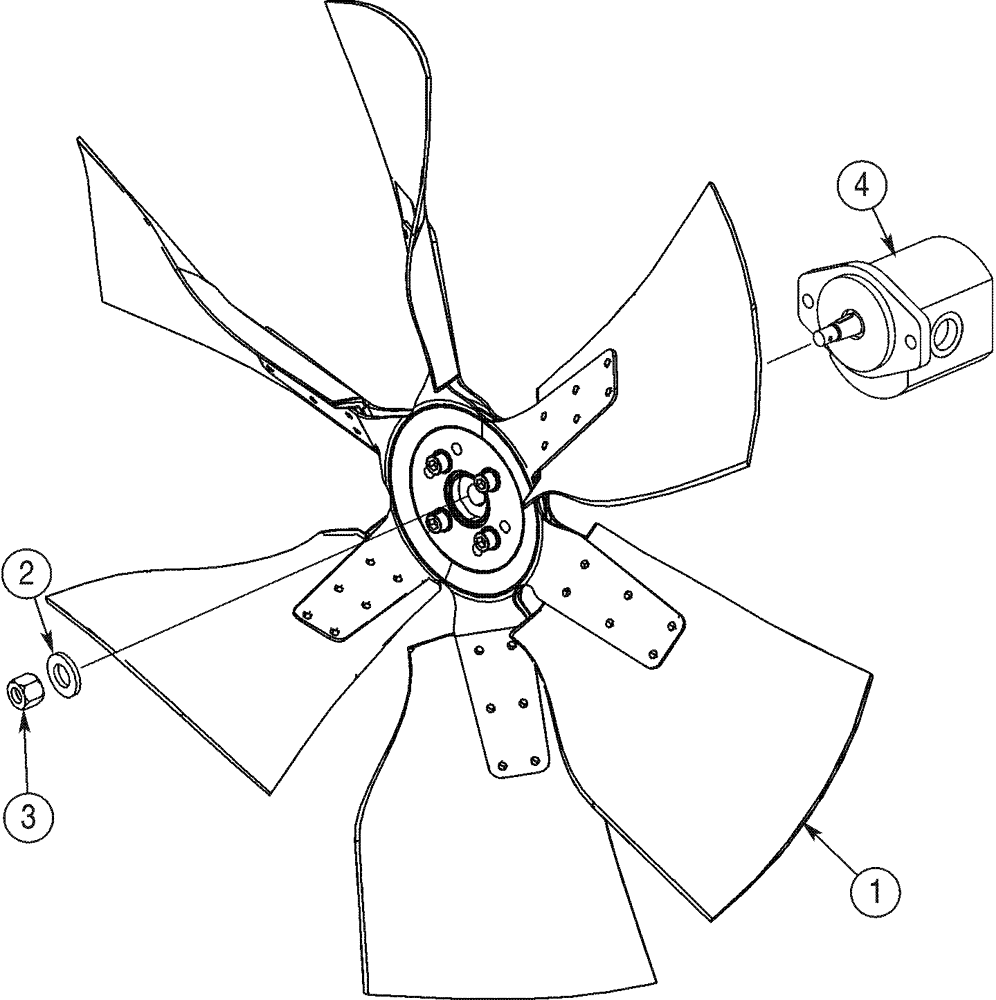 Схема запчастей Case 821C - (02-03) - FAN - MOUNTING (02) - ENGINE