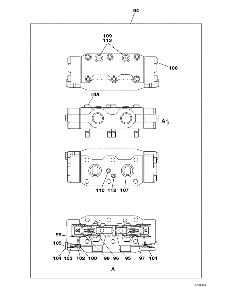 Схема запчастей Case CX290 - (06-05) - TRANSMISSION ASSY - VALVE, BRAKE (06) - POWER TRAIN