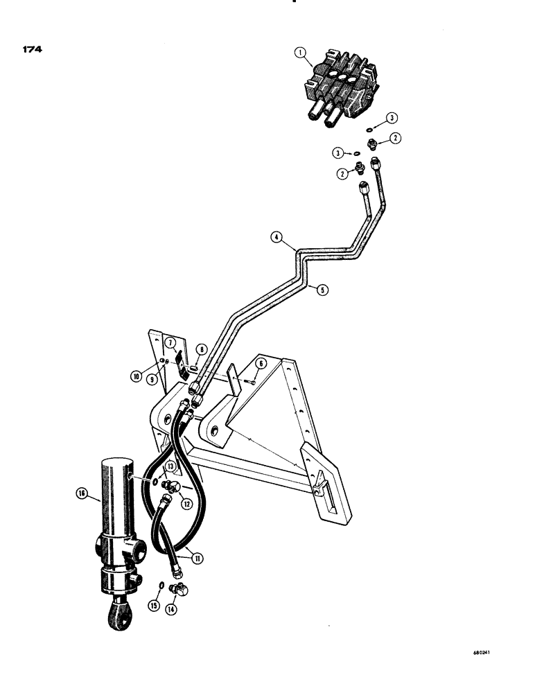 Схема запчастей Case 1150 - (174) - RIPPER HYDRAULICS (07) - HYDRAULIC SYSTEM