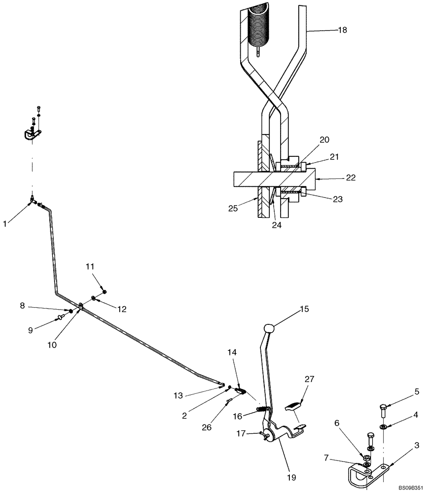 Схема запчастей Case 435 - (03-02) - CONTROLS - THROTTLE (03) - FUEL SYSTEM