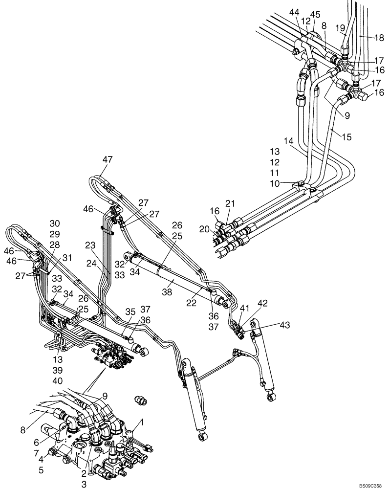 Схема запчастей Case 410 - (08-01) - HYDRAULICS - LIFT (08) - HYDRAULICS