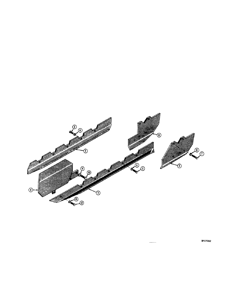 Схема запчастей Case 310F - (124[1]) - ROCK GUARD (5 ROLLER TRACK) (04) - UNDERCARRIAGE